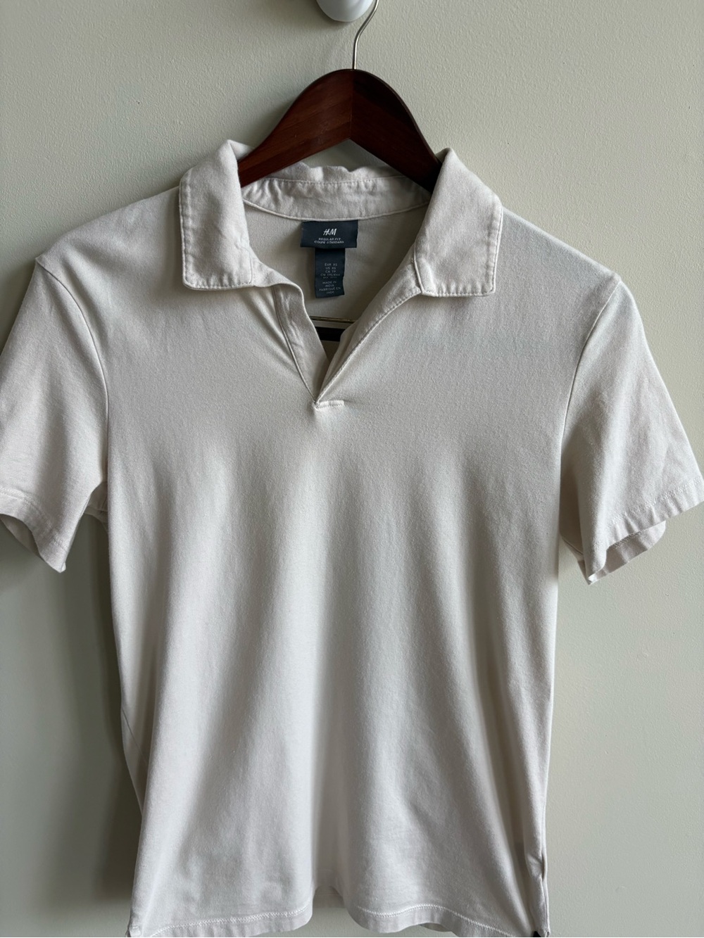 H&M Off-White Short Sleeve Polo